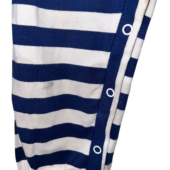 Smocked Polkadot Striped Blue white Green dinosaur appliquéd romper sz 3 *play* - Picture 3 of 5